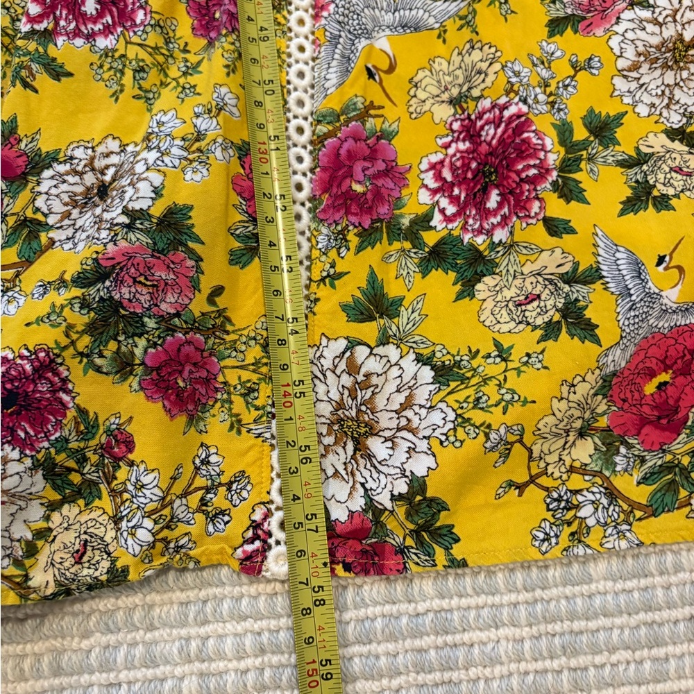 Anthropologie maxi dress Farm Rio size L yellow floral Cantonal maxi sold out - Picture 10 of 16